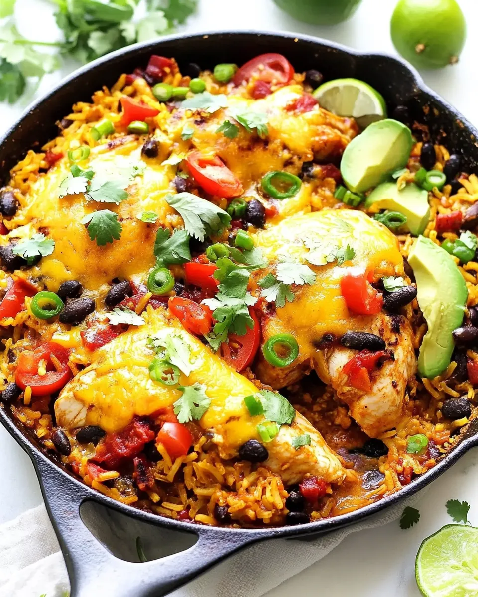 Delicious Cheesy Fiesta Chicken and Rice Skillet dish photo