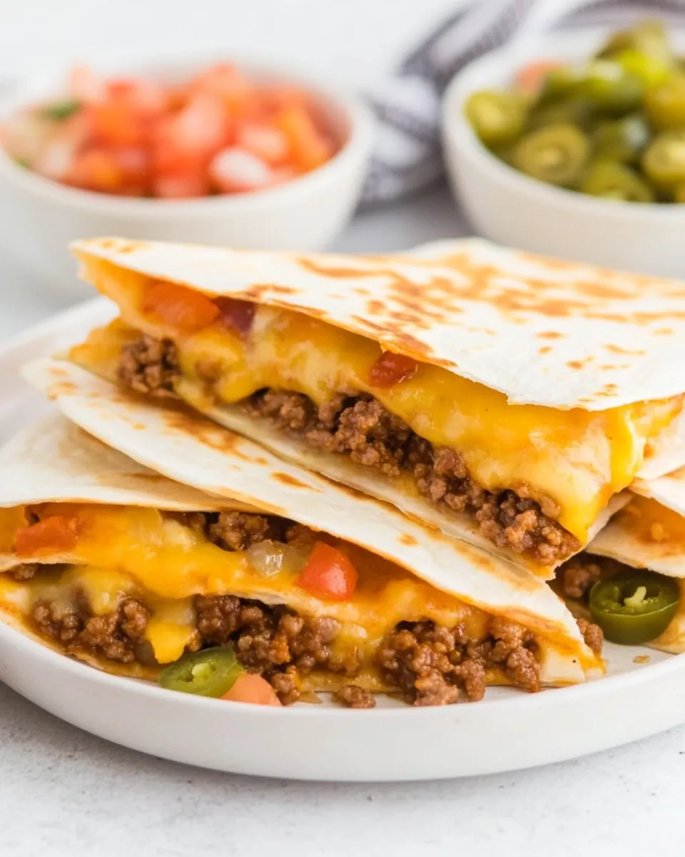 Classic Cheesy Ground Beef Quesadillas dish photo
