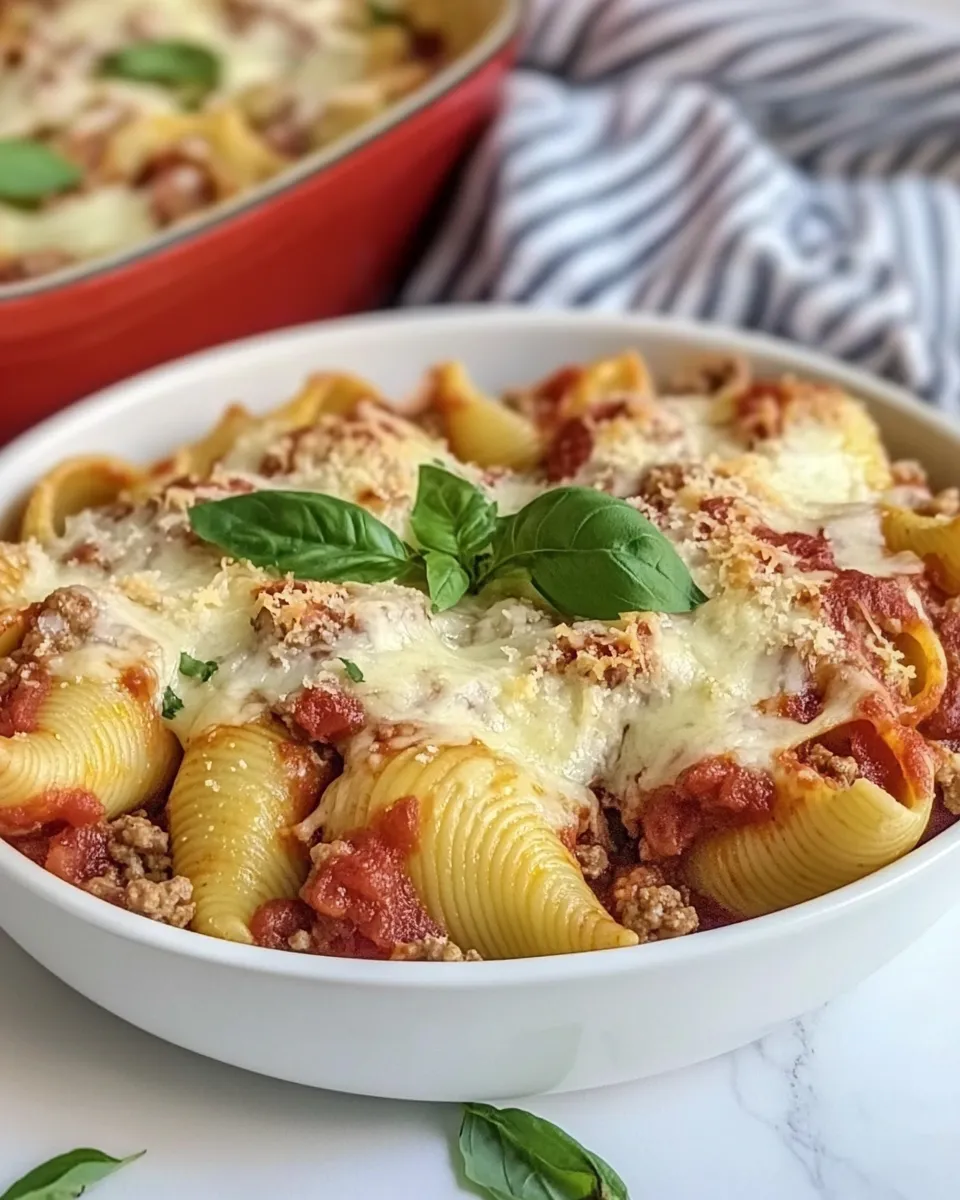 Classic Cheesy Italian Stuffed Shells with Ground Beef Filling image