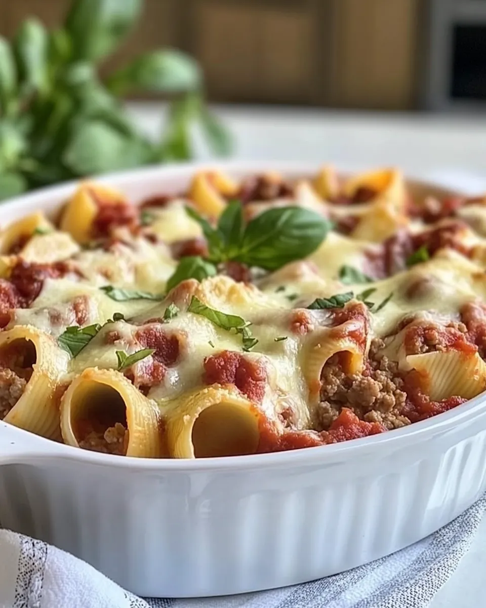 Easy Cheesy Italian Stuffed Shells with Ground Beef Filling recipe photo