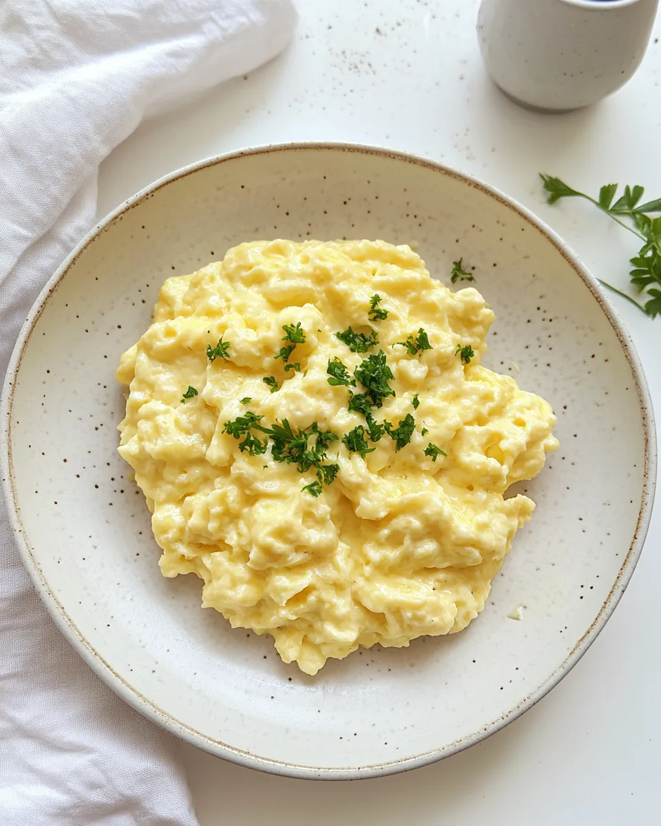 Delicious Cheesy Scrambled Eggs plate image