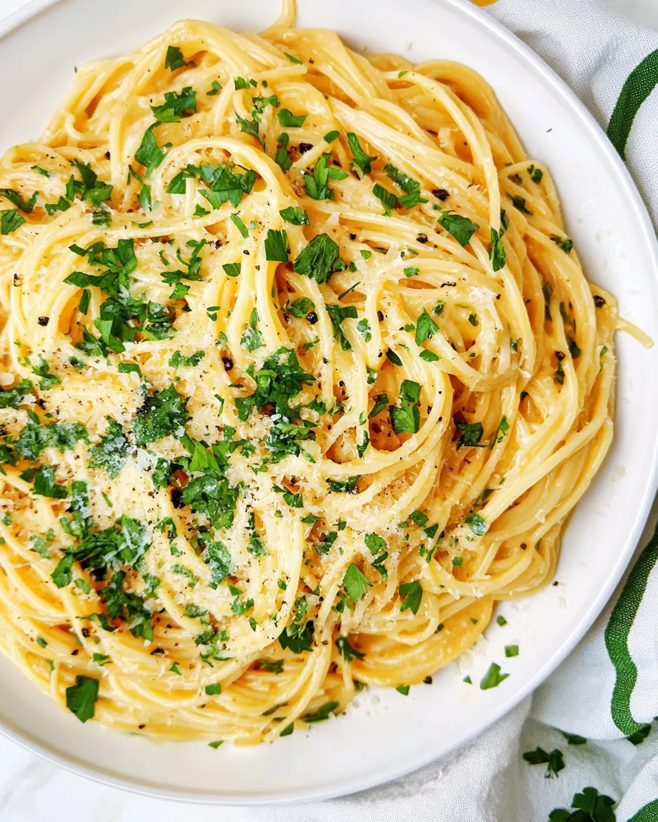 Easy Cheesy Spaghetti food shot