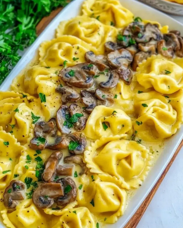 Homemade Cheesy Tortellini with Mushrooms photo