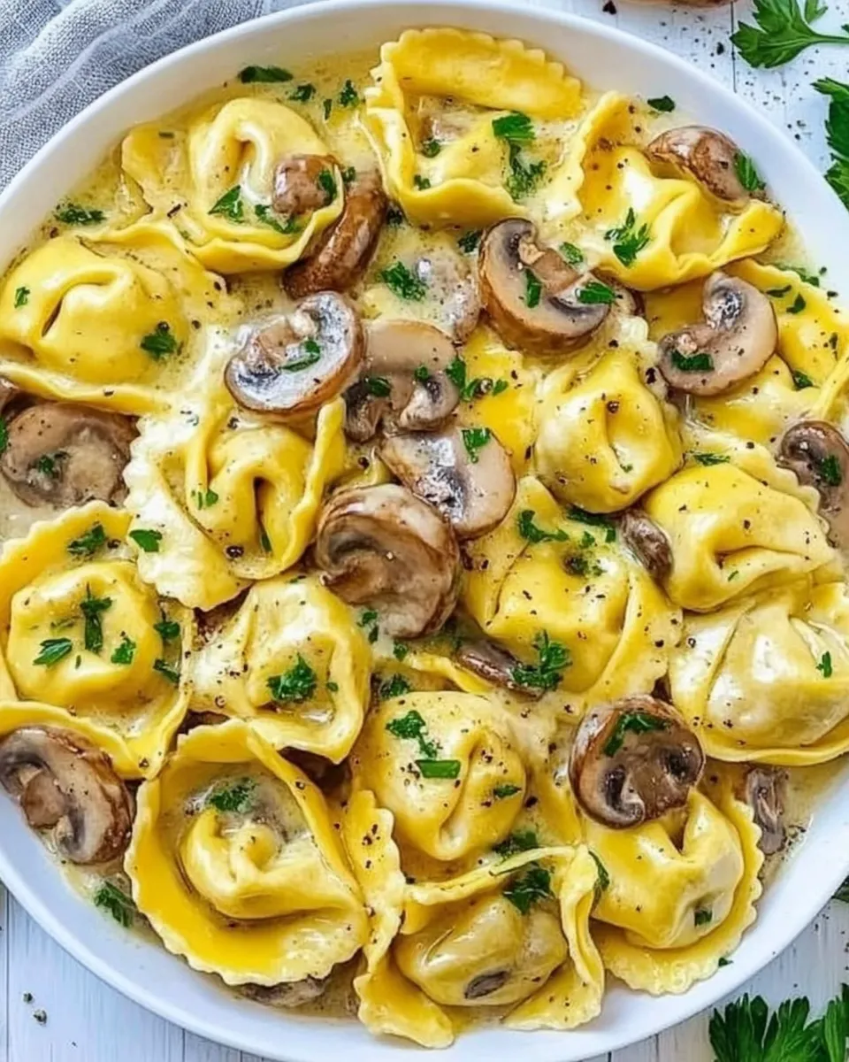 Easy Cheesy Tortellini with Mushrooms recipe photo