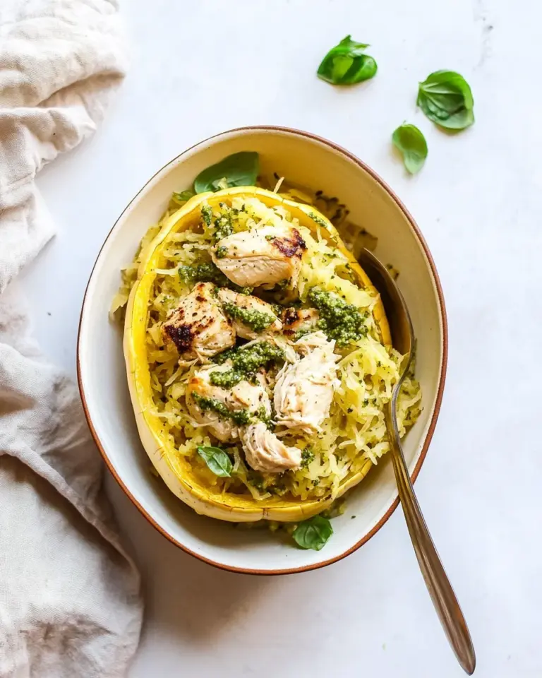 Homemade Chicken-Pesto Spaghetti Squash photo