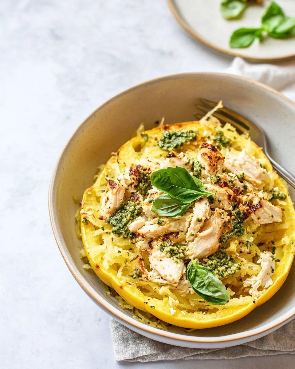 Easy Chicken-Pesto Spaghetti Squash recipe photo