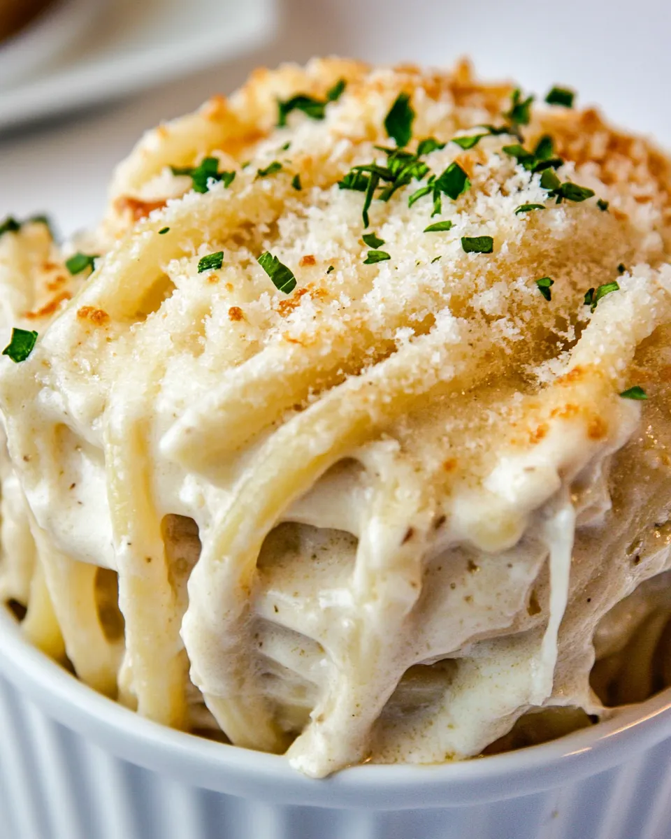 Delicious Chicken Alfredo Spaghetti Pie image