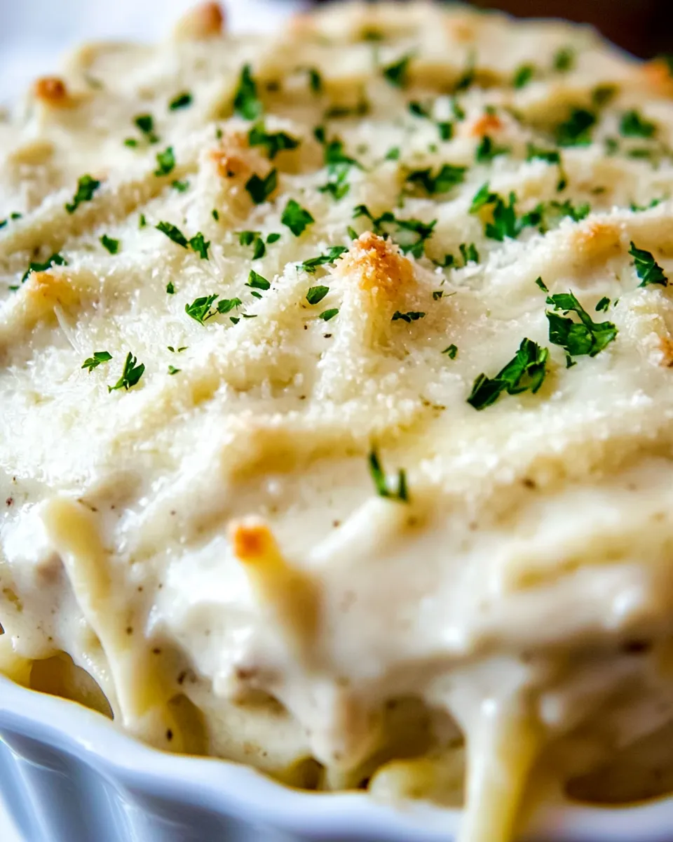 Savory Chicken Alfredo Spaghetti Pie shot