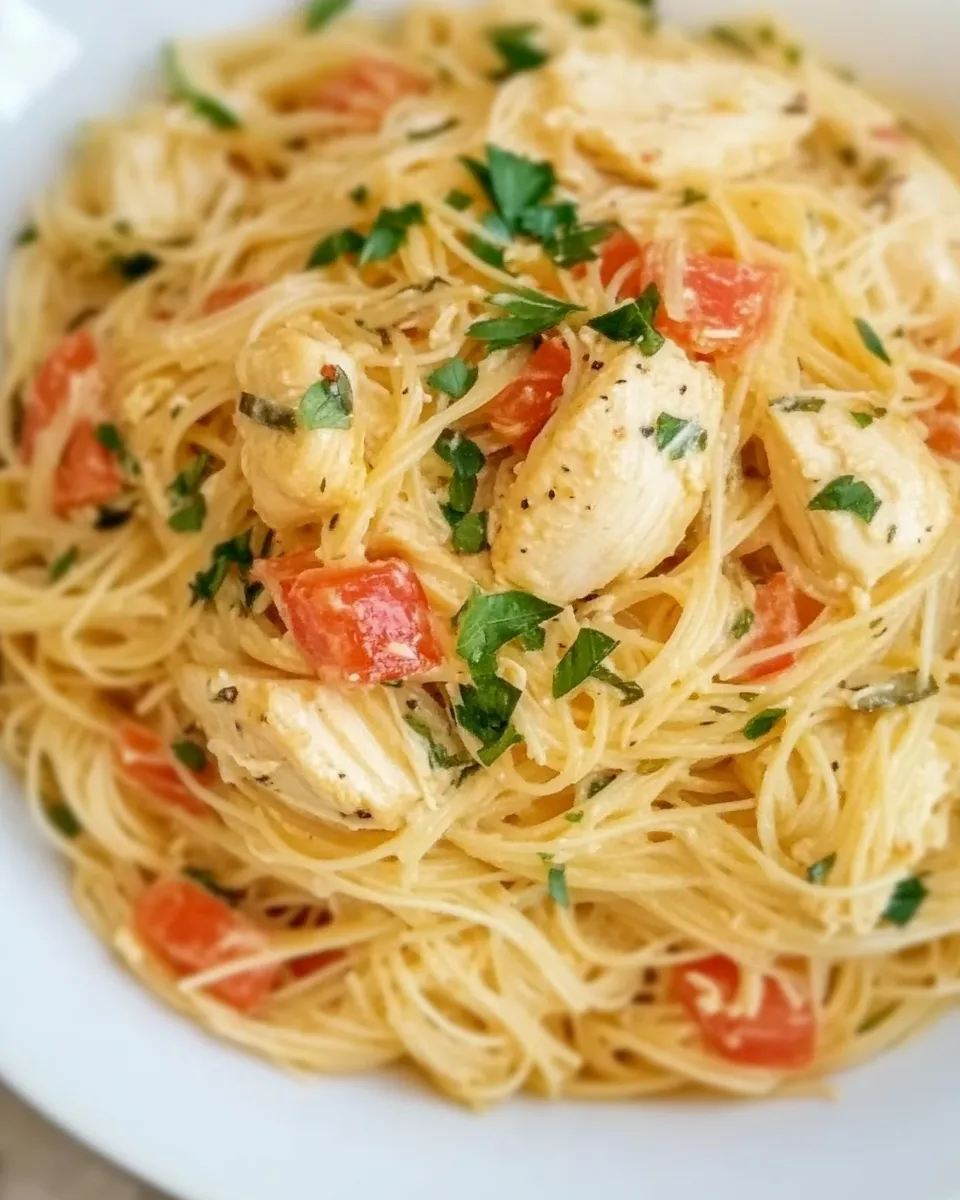 Homemade Chicken Angel Hair Pasta photo
