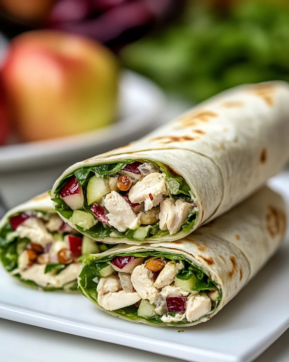 Delicious Chicken Apple Salad Wraps shot