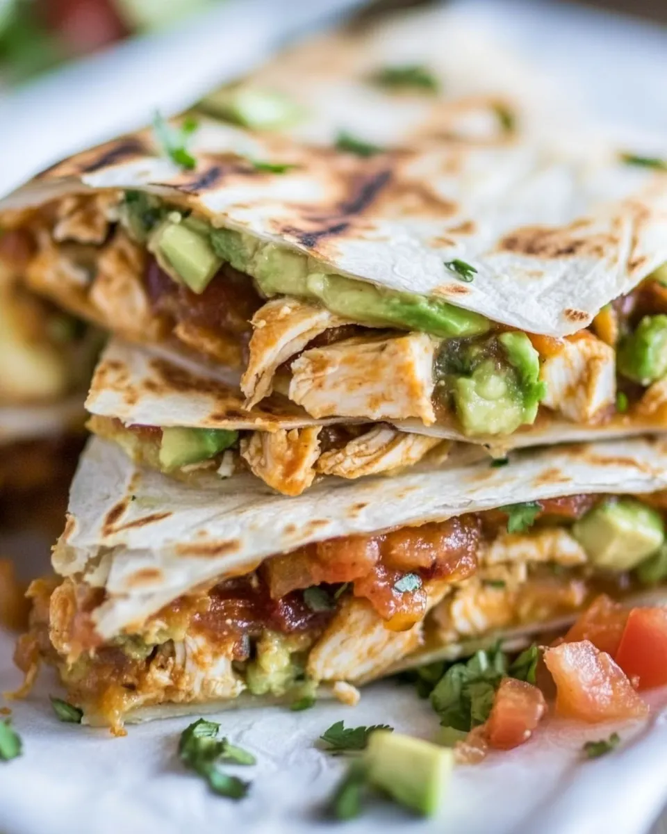 Homemade Chicken Avocado Quesadillas recipe photo