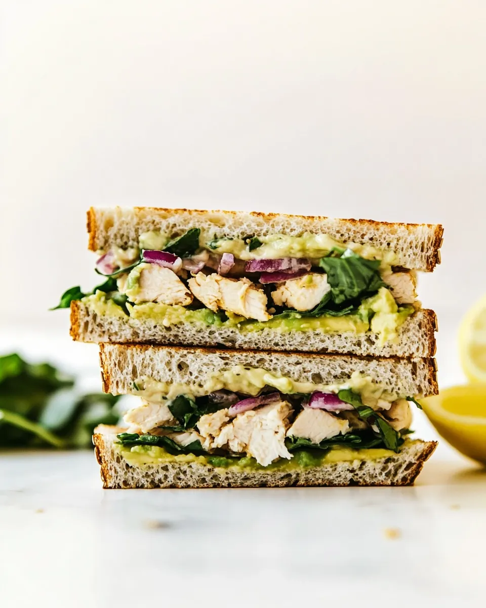 Delicious Chicken Avocado Sandwich shot