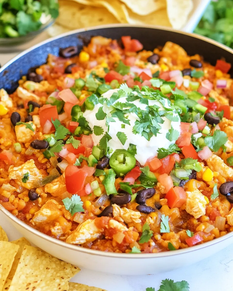 Easy Chicken Burrito Skillet image