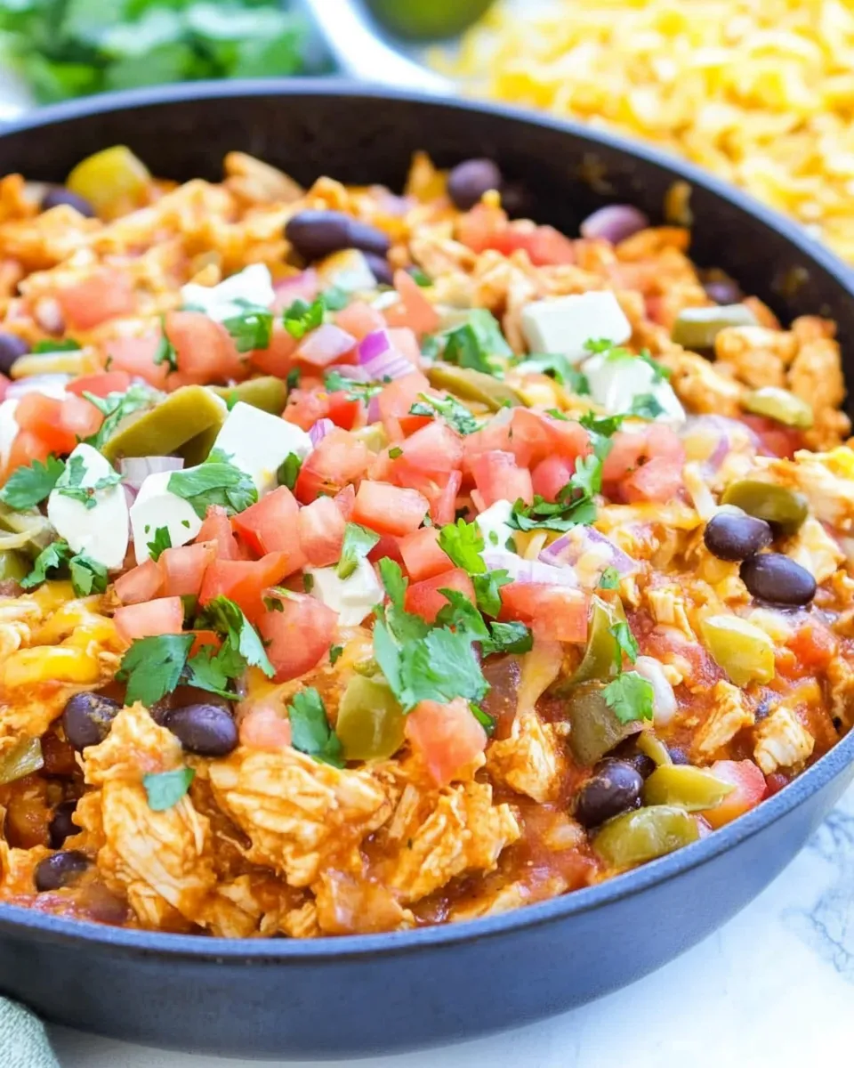 Quick Chicken Burrito Skillet shot