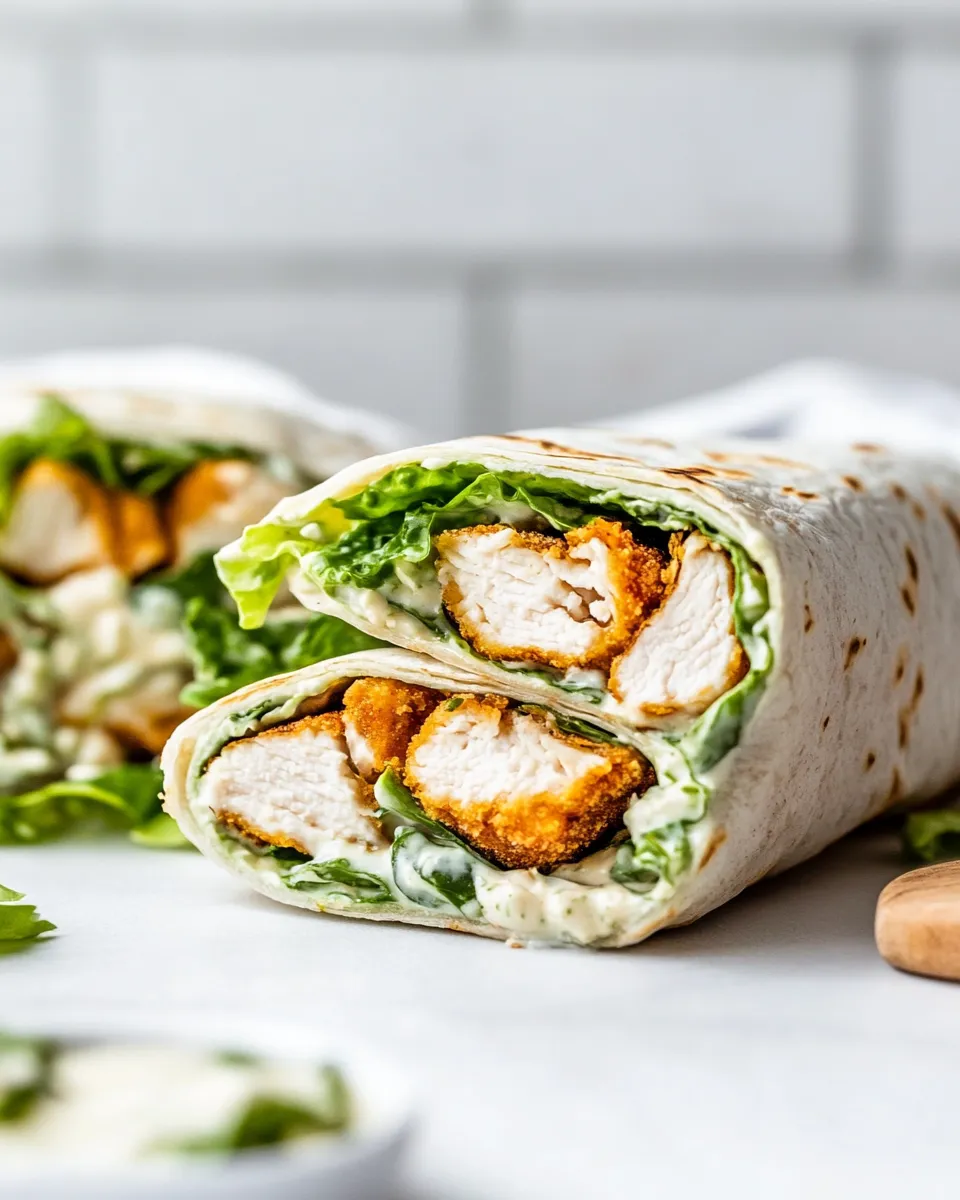 Easy Chicken Caesar Wrap food shot