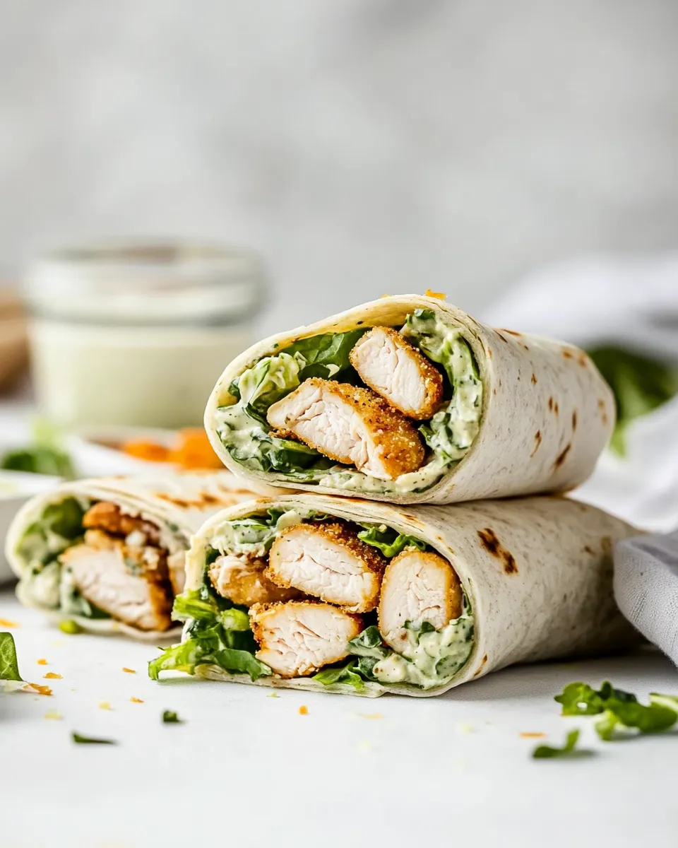 Delicious Chicken Caesar Wrap plate image