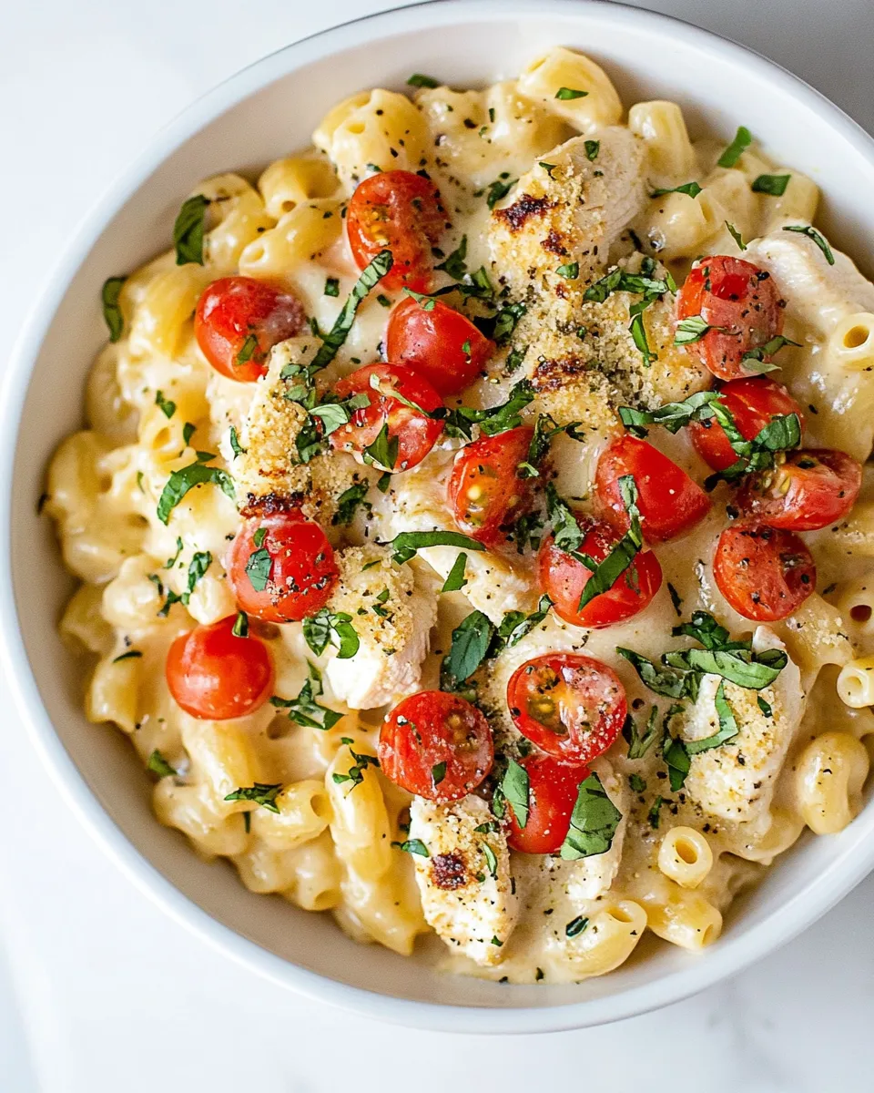 Classic Chicken Caprese Macaroni and Cheese image