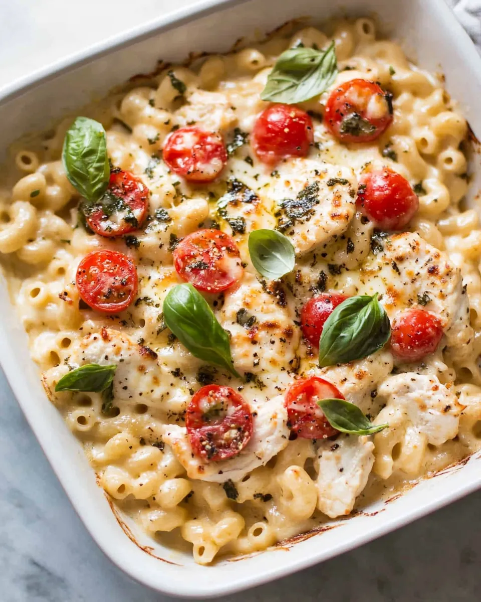 Easy Chicken Caprese Macaroni and Cheese recipe photo