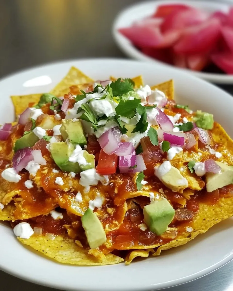 Delicious Chicken Chilaquiles shot