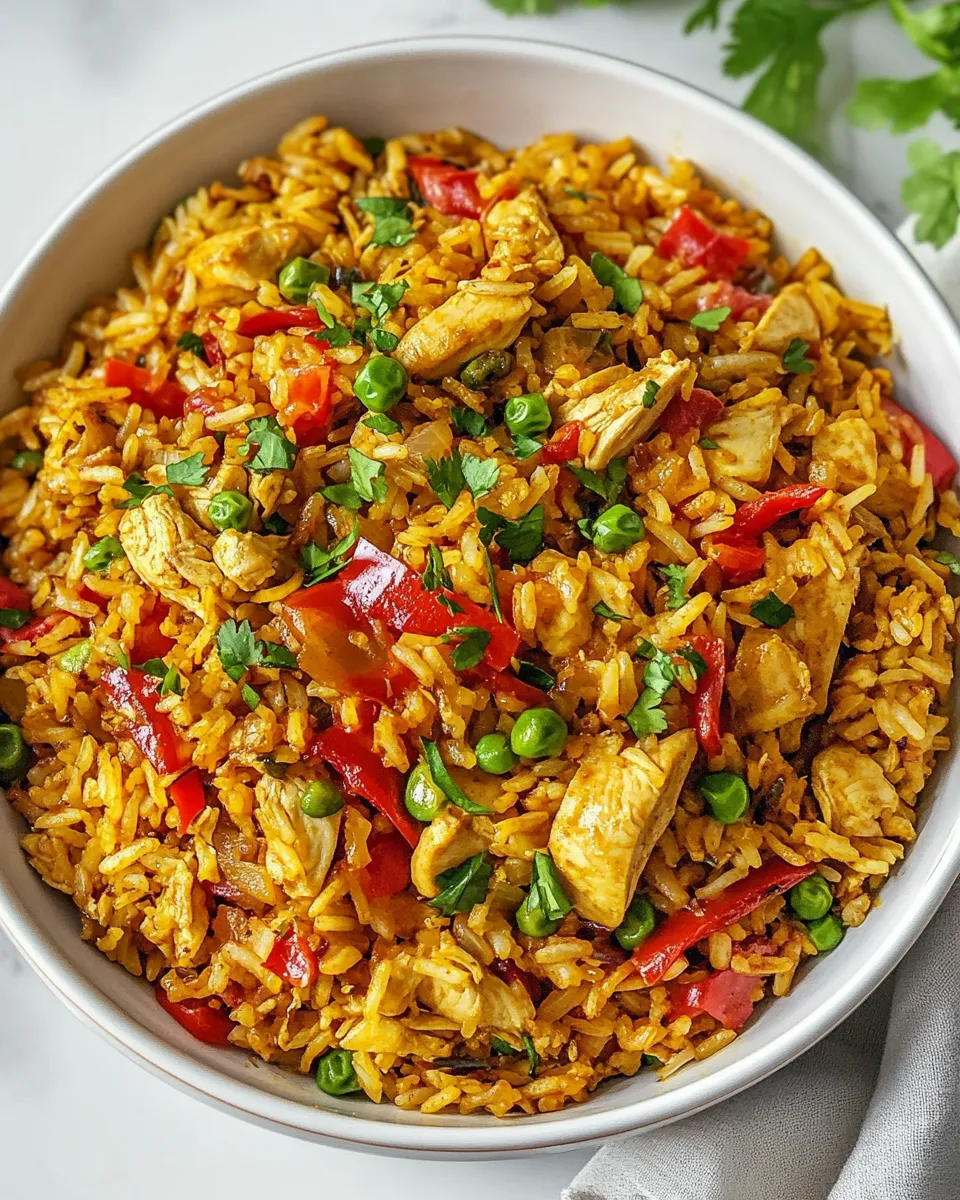 Delicious Chicken Curry Fried Rice shot