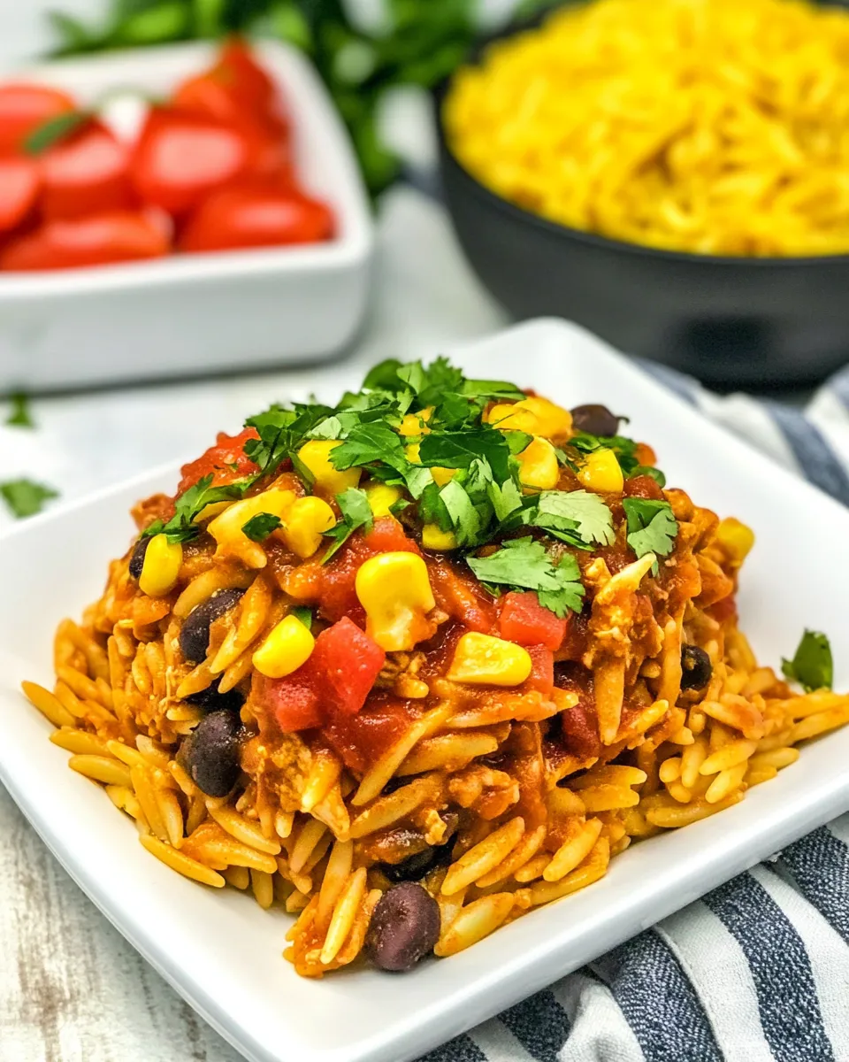 Delicious Chicken Enchilada Orzo shot