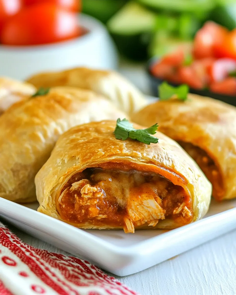Easy Chicken Enchilada Puffs food shot