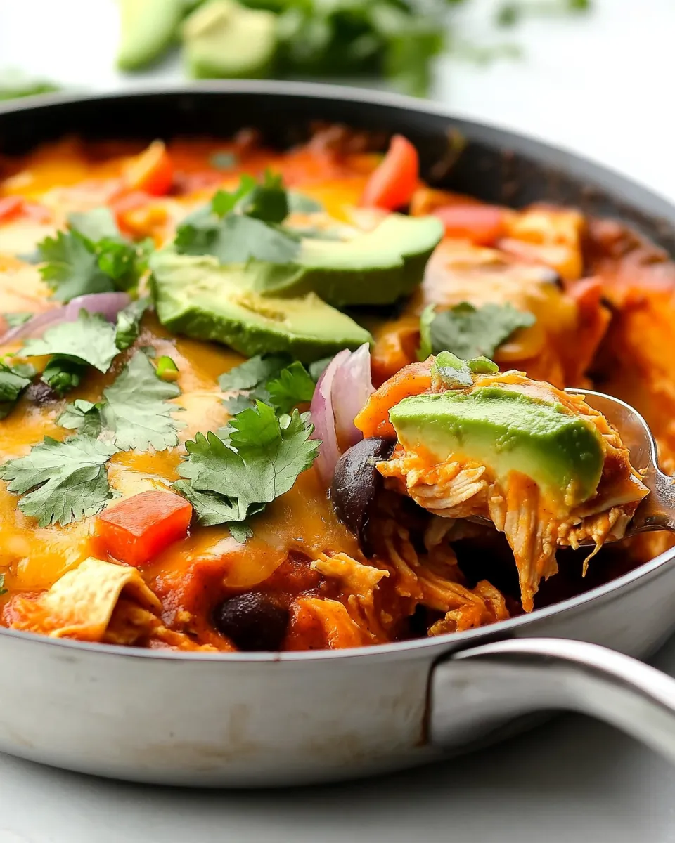 Easy Chicken Enchilada Skillet food shot