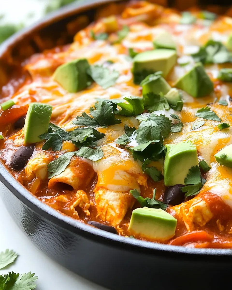 Delicious Chicken Enchilada Skillet plate image