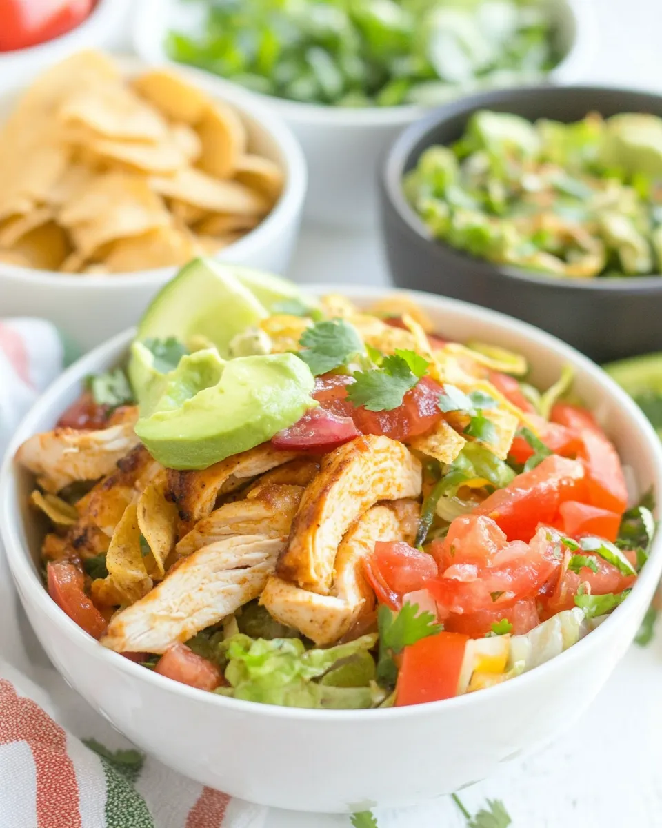 Delicious Chicken Fajita Bowls food shot