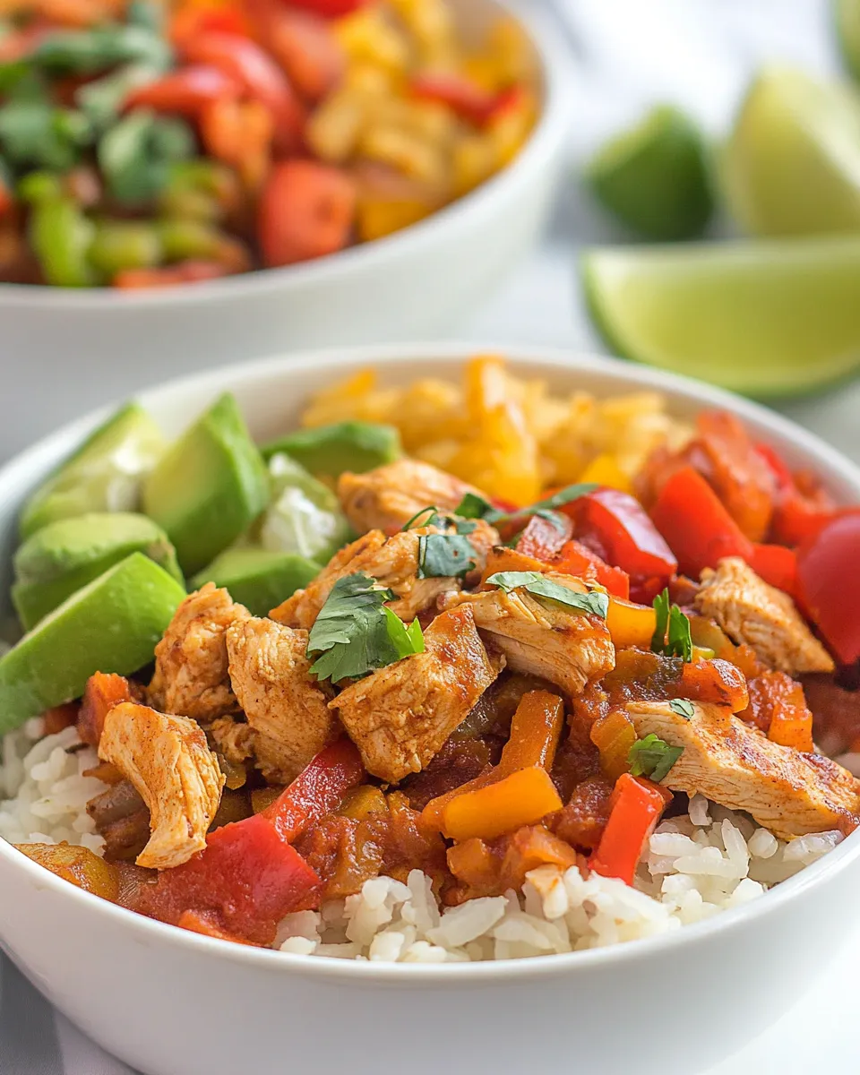 Delicious Chicken Fajita Rice Bowl image