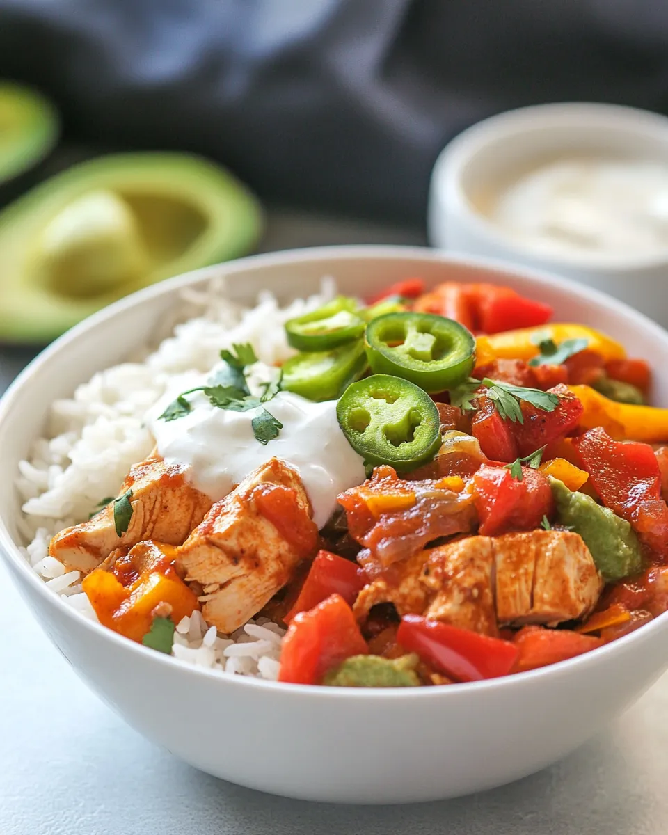 Healthy Chicken Fajita Rice Bowl recipe photo