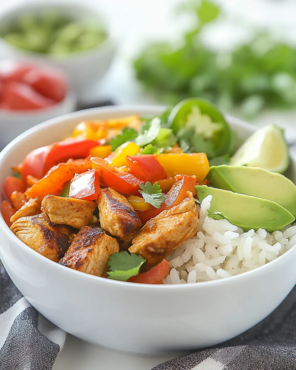 Savory Chicken Fajita Rice Bowl dish photo