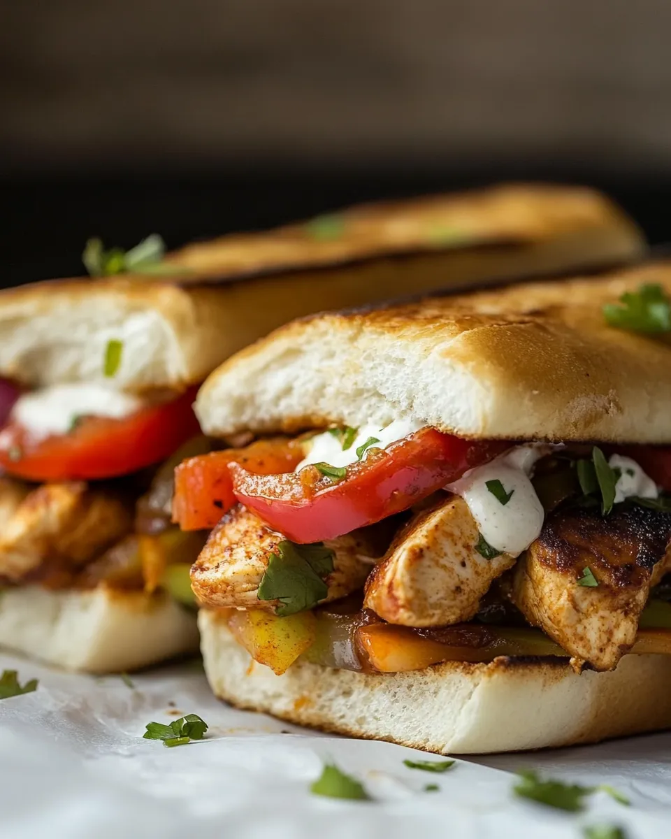 Classic Chicken Fajita Sandwiches image