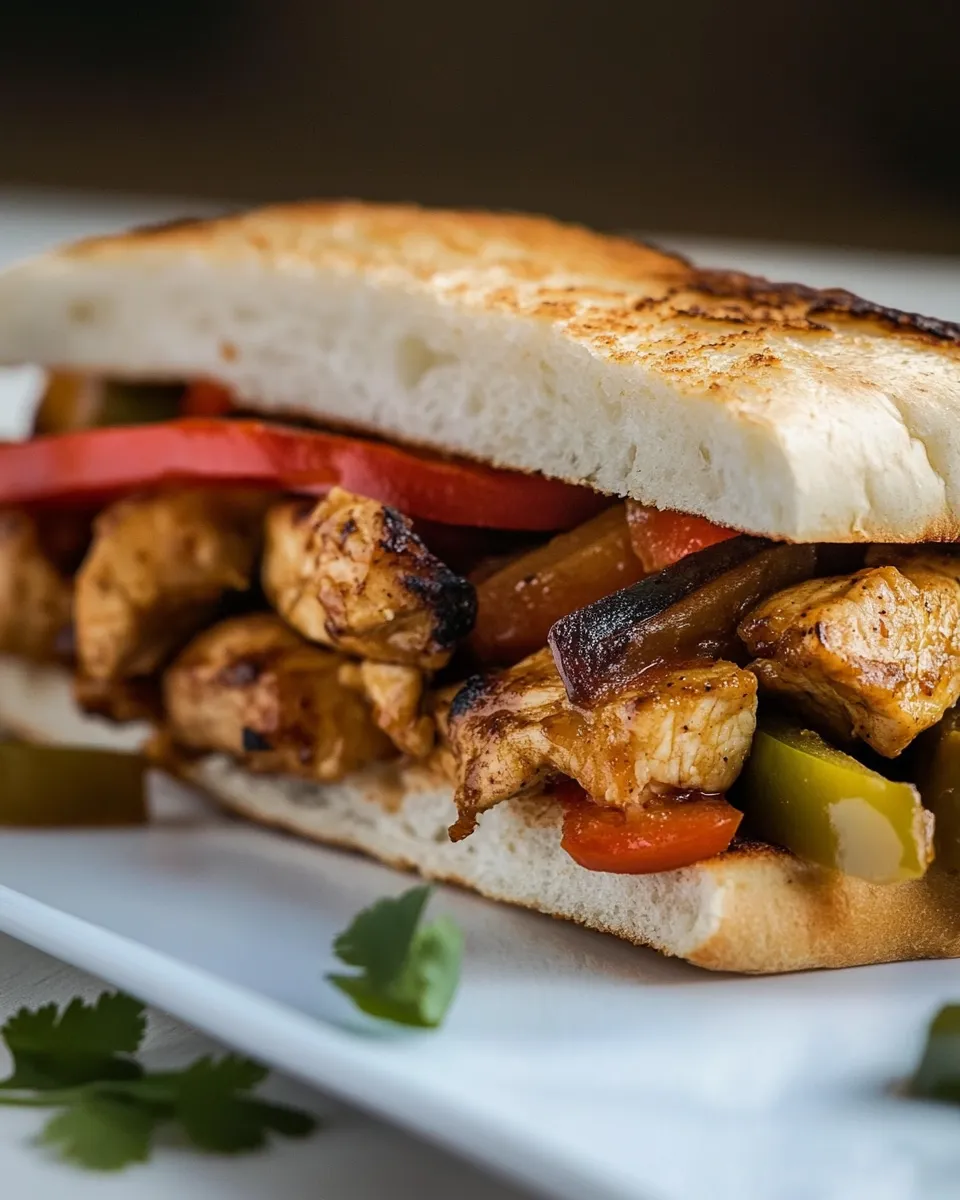 Delicious Chicken Fajita Sandwiches shot