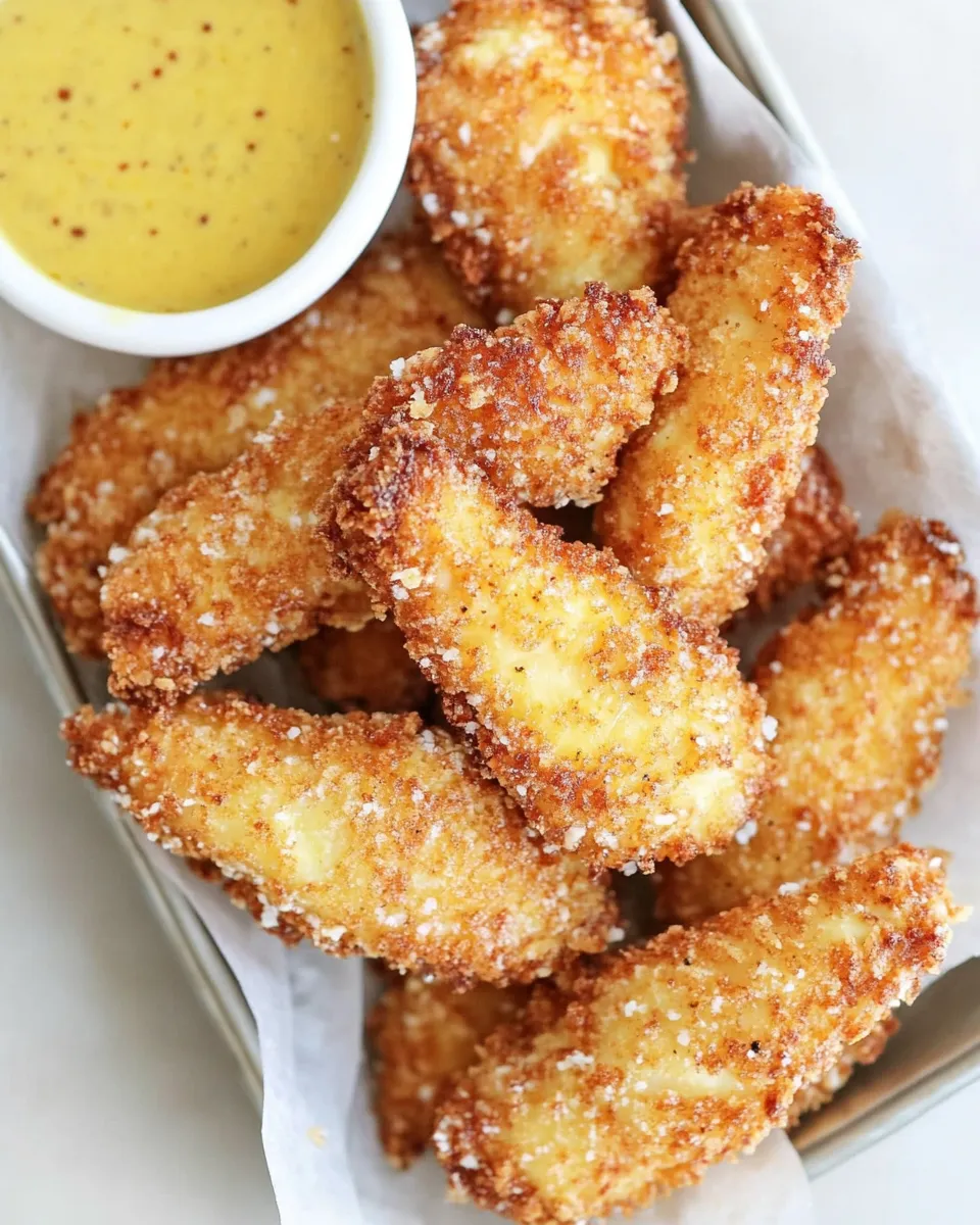 Homemade Chicken Fingers with Honey Mustard Dipping Sauce photo