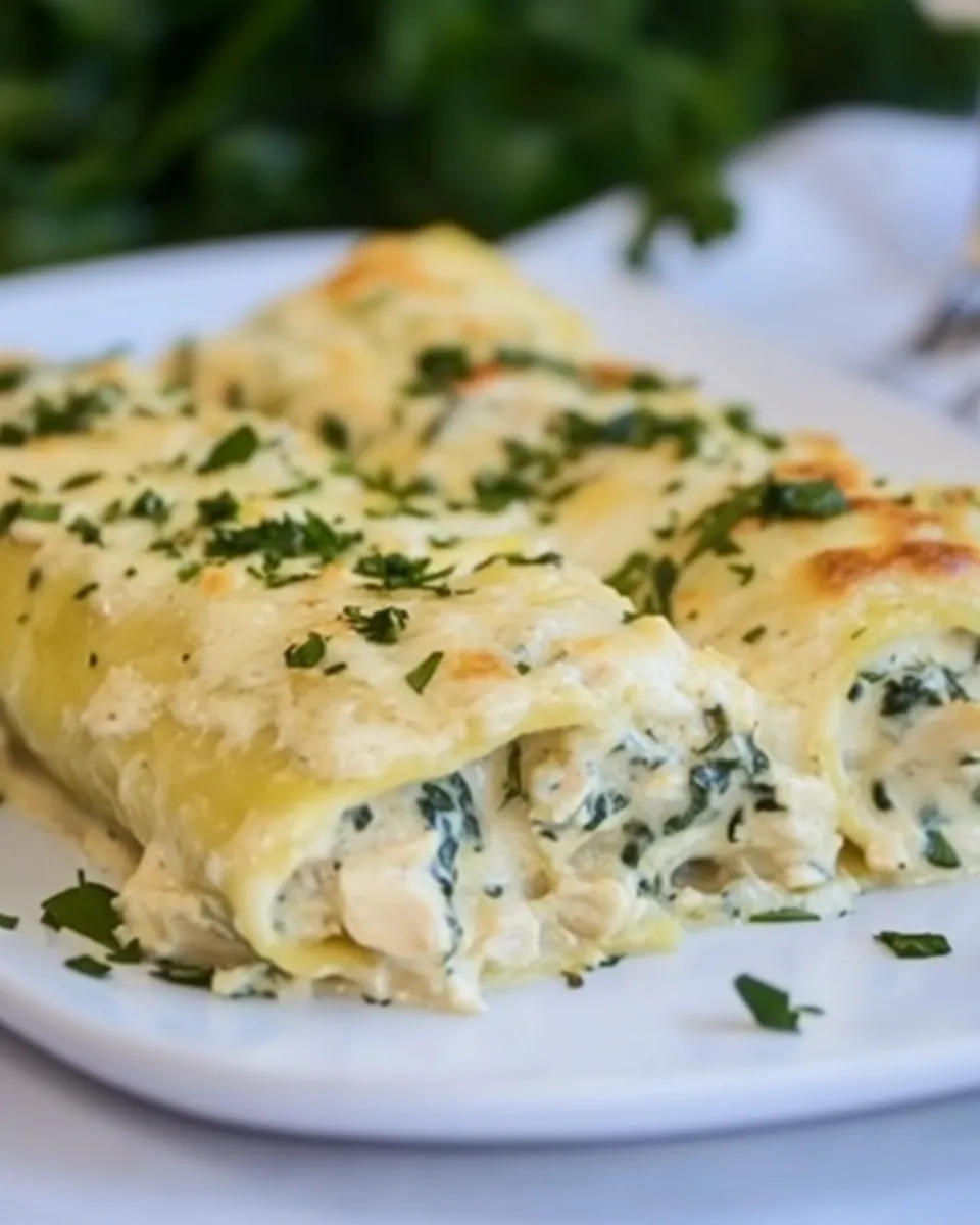 Delicious Chicken Florentine Manicotti shot
