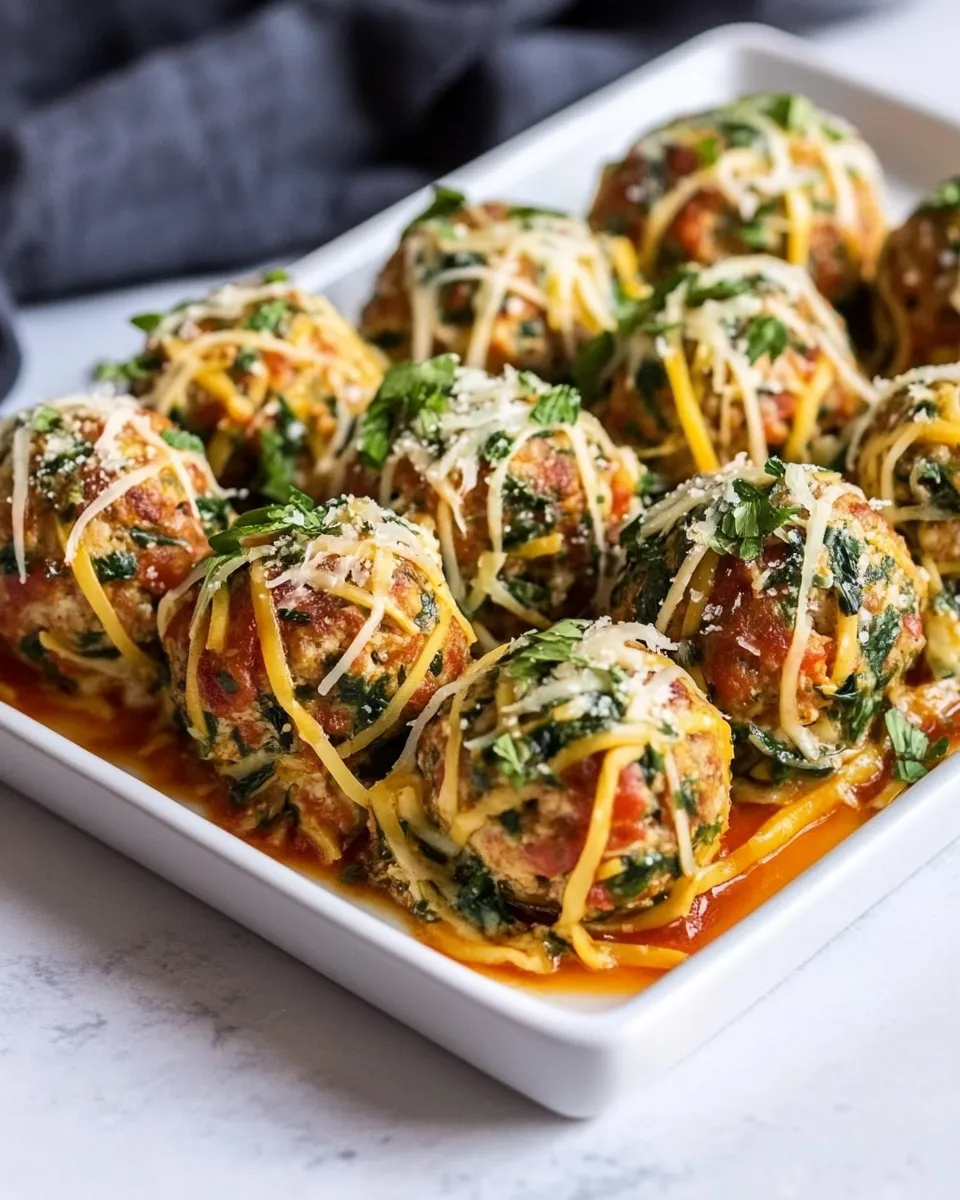 Delicious Chicken Florentine Meatballs shot