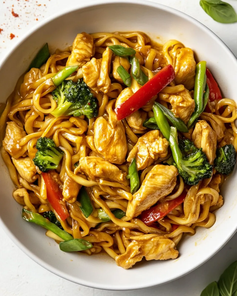 Easy Chicken Hokkien Noodle Stir Fry food shot