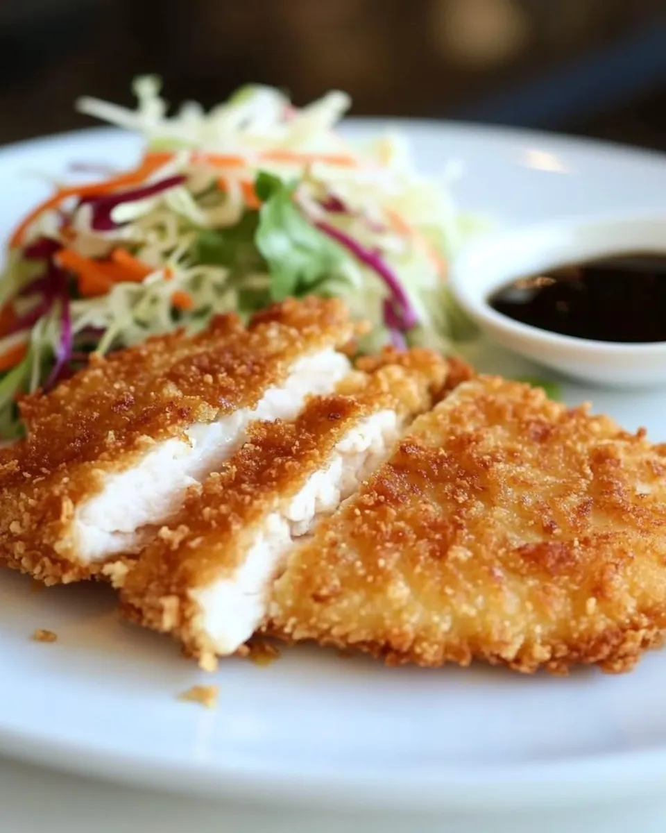 Easy Chicken Katsu (Fried Chicken Cutlet) food shot