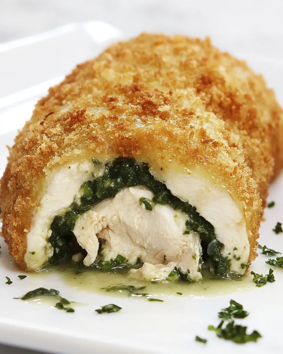 Delicious Chicken Kiev food shot