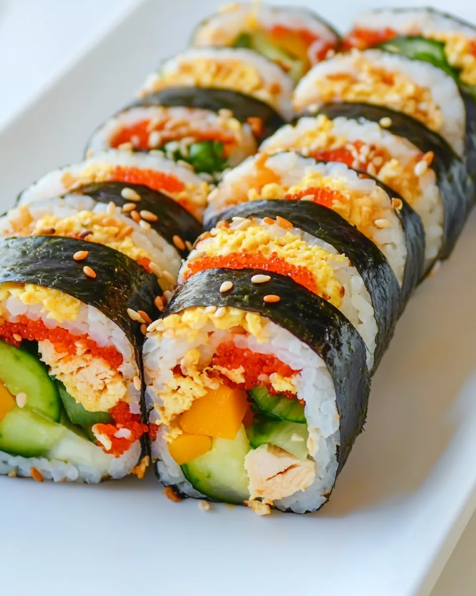 Homemade Chicken Kimbap with Veggies recipe photo