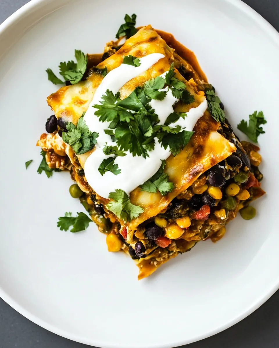 Delicious Chicken Mexican Lasagna shot