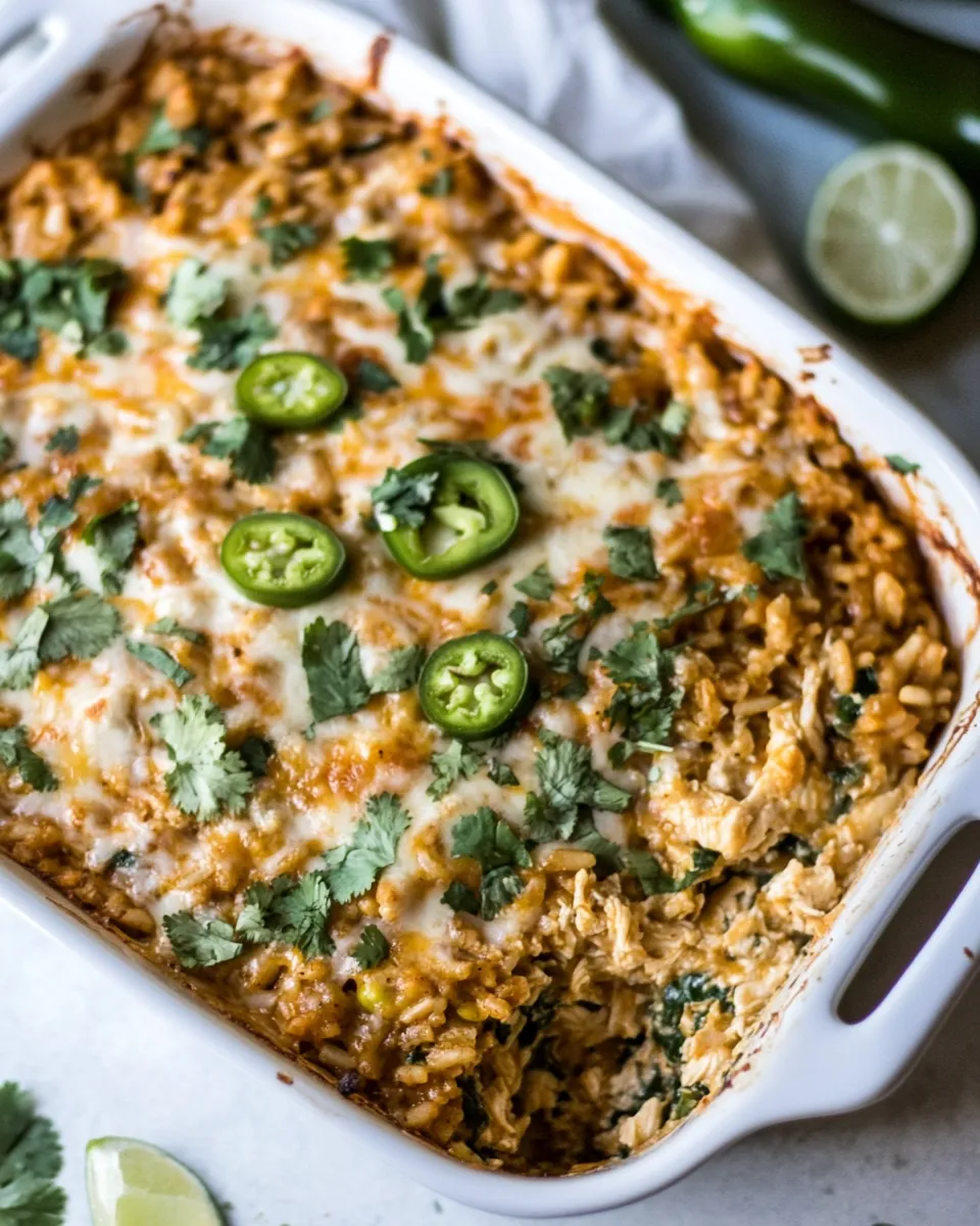Delicious Chicken Mexican Rice Casserole shot