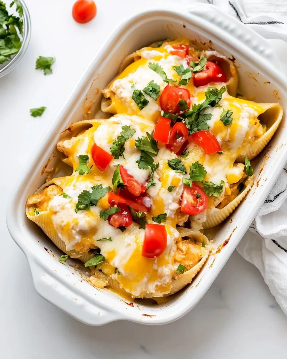 Delicious Chicken Mexican Stuffed Shells shot