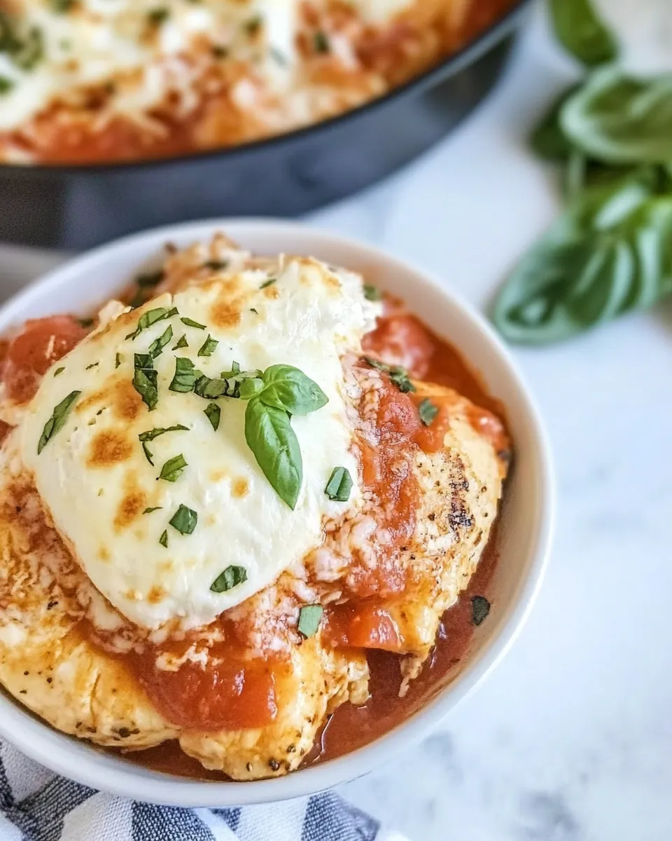 Delicious Chicken Mozzarella Skillet plate image