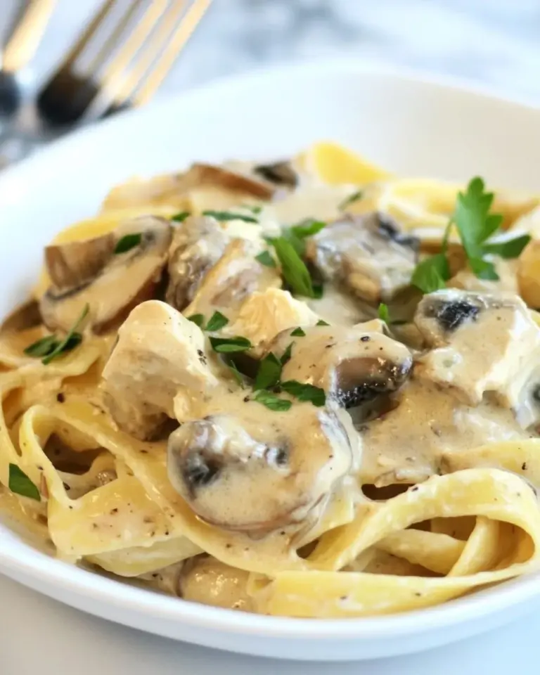 Homemade Chicken Mushroom Fettuccine photo