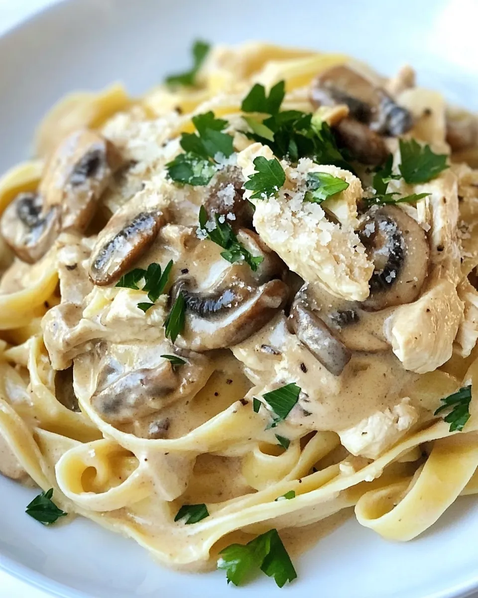 Classic Chicken Mushroom Fettuccine image