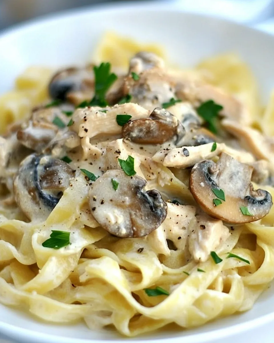 Easy Chicken Mushroom Fettuccine recipe photo