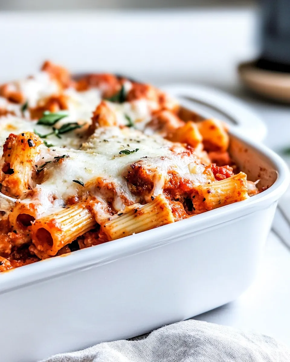 Homemade Chicken Parmesan Baked Ziti photo
