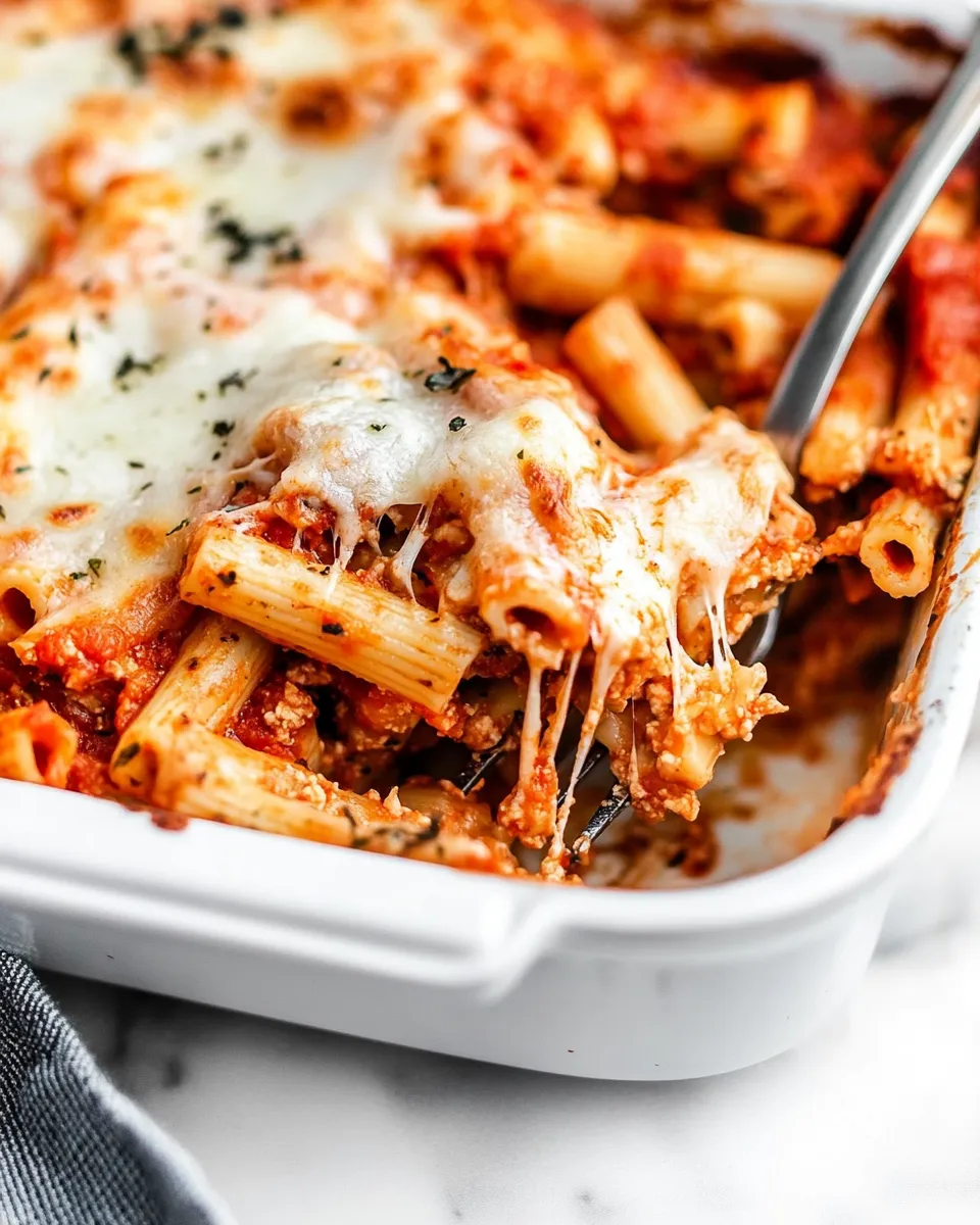Easy Chicken Parmesan Baked Ziti recipe photo